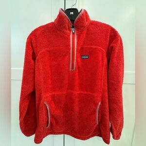 PATAGONIA Girls' Synchilla®Marsupial
Style #65505 Girls XL 14 “Tomato” pink trim